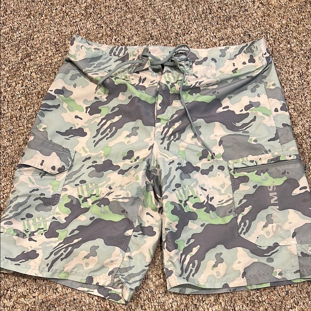 Simms Solarflex fishing shorts / bathing suit Camouflage - Size 34